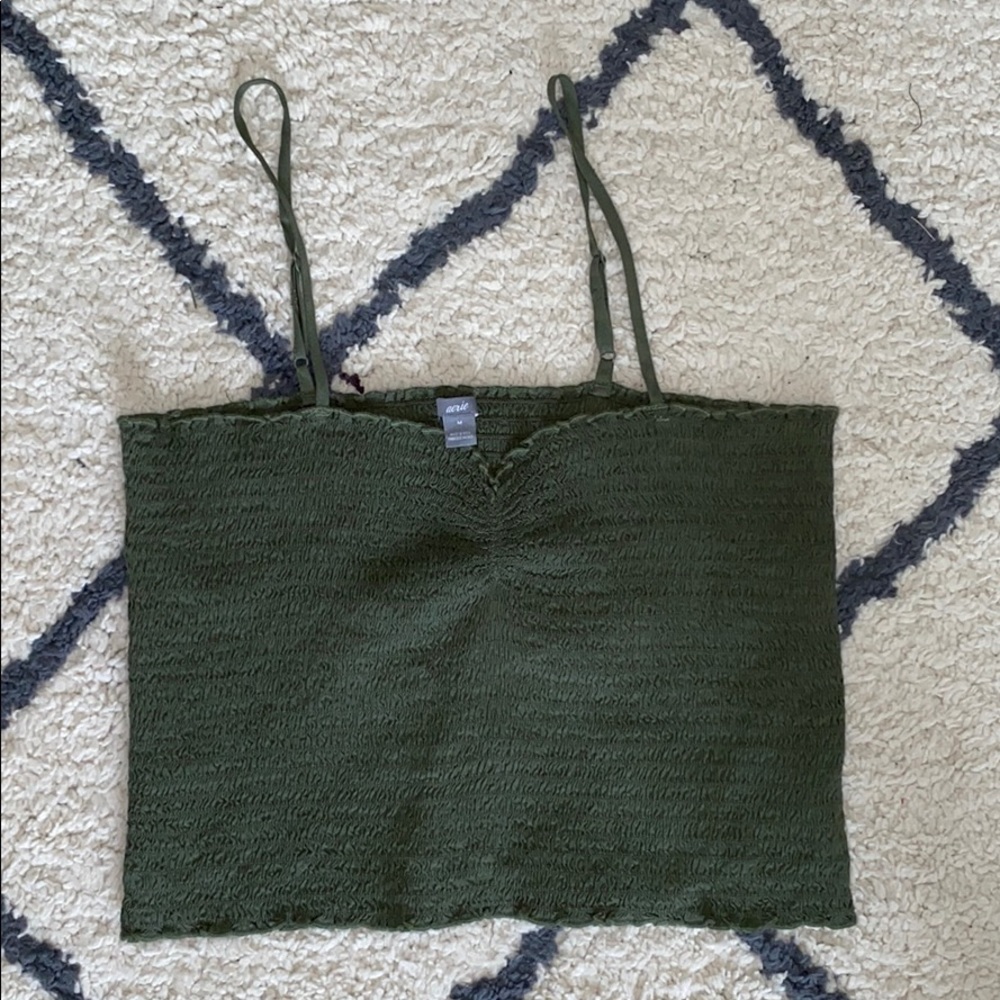Aerie green smocked tank